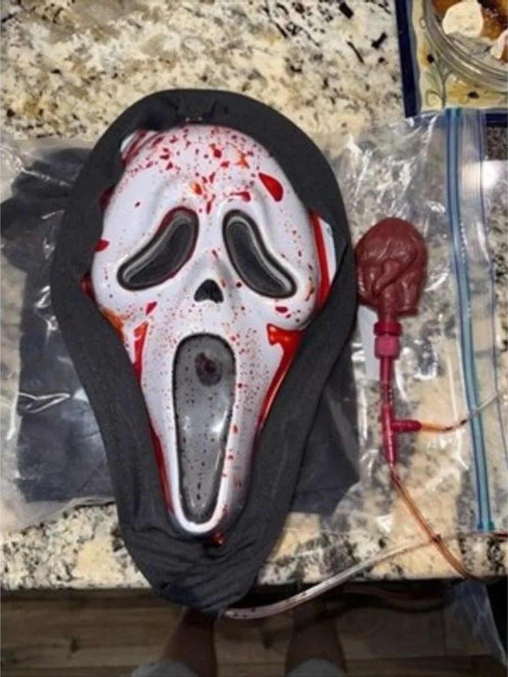 Ghost Face Killer Scream Bleeding Mask with Shroud Spirit Costume Adult Large